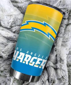 Mockup Tumbler 1 1Side TUMB0218 Los Angeles Chargers Ombre Straight Skinny Glitter Tumbler 1
