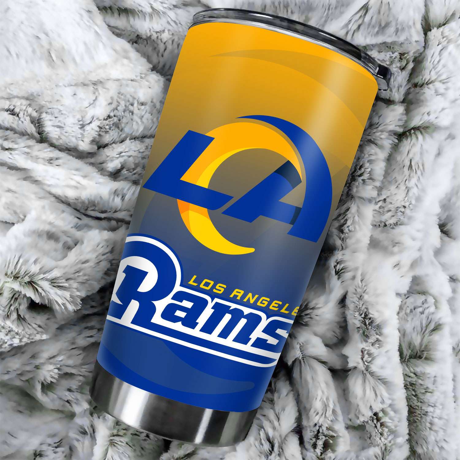 Los Angeles Rams Ombre Straight Skinny Glitter Tumbler