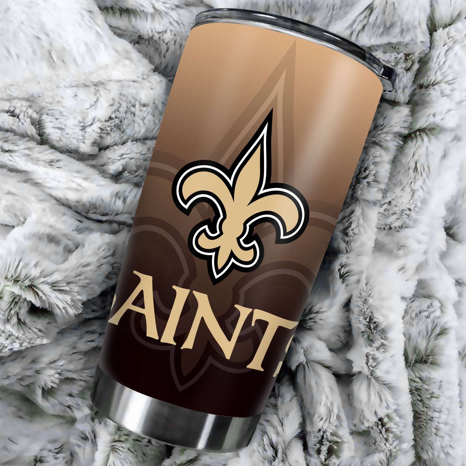 New Orleans Saints Ombre Straight Skinny Glitter Tumbler