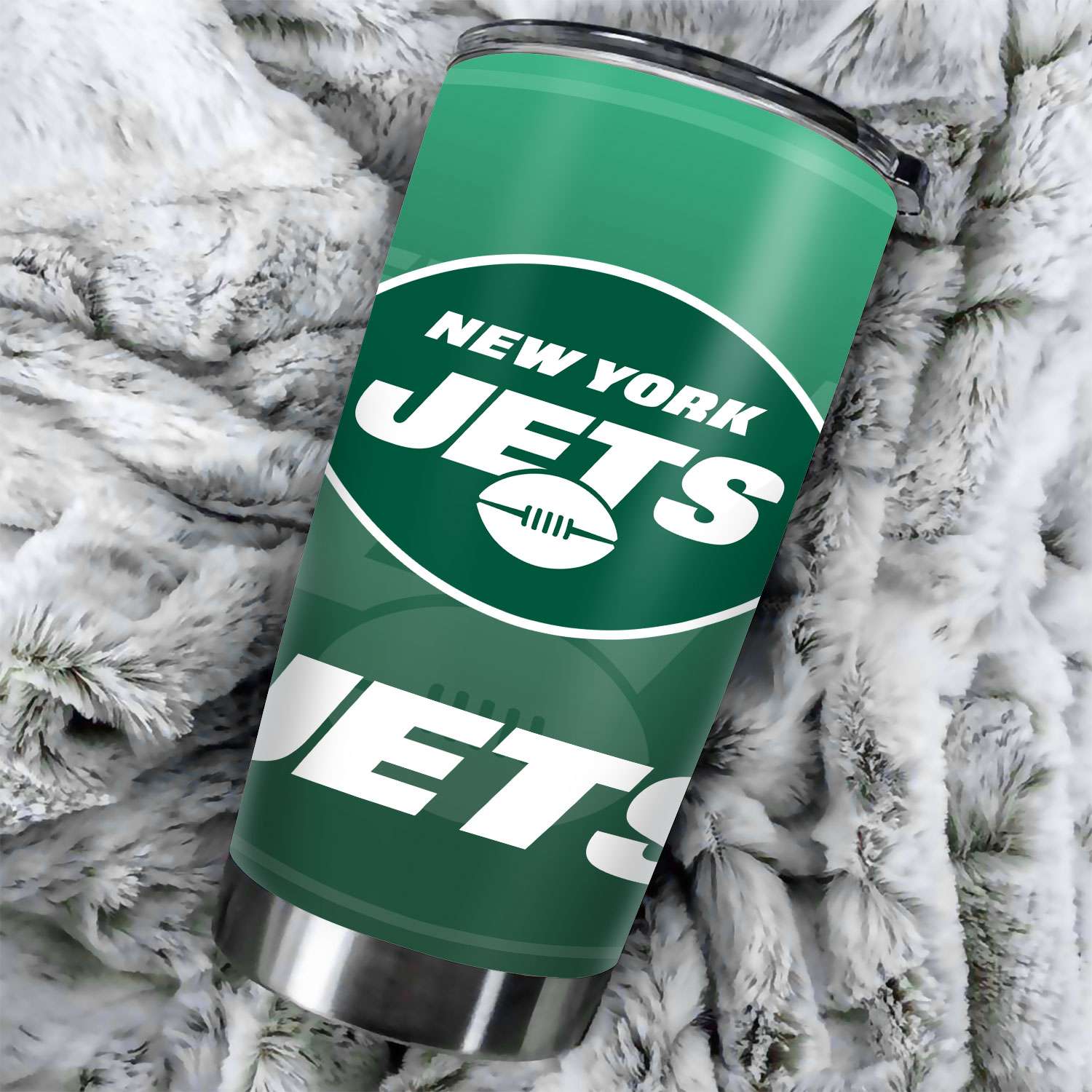 New York Jets Ombre Straight Skinny Glitter Tumbler