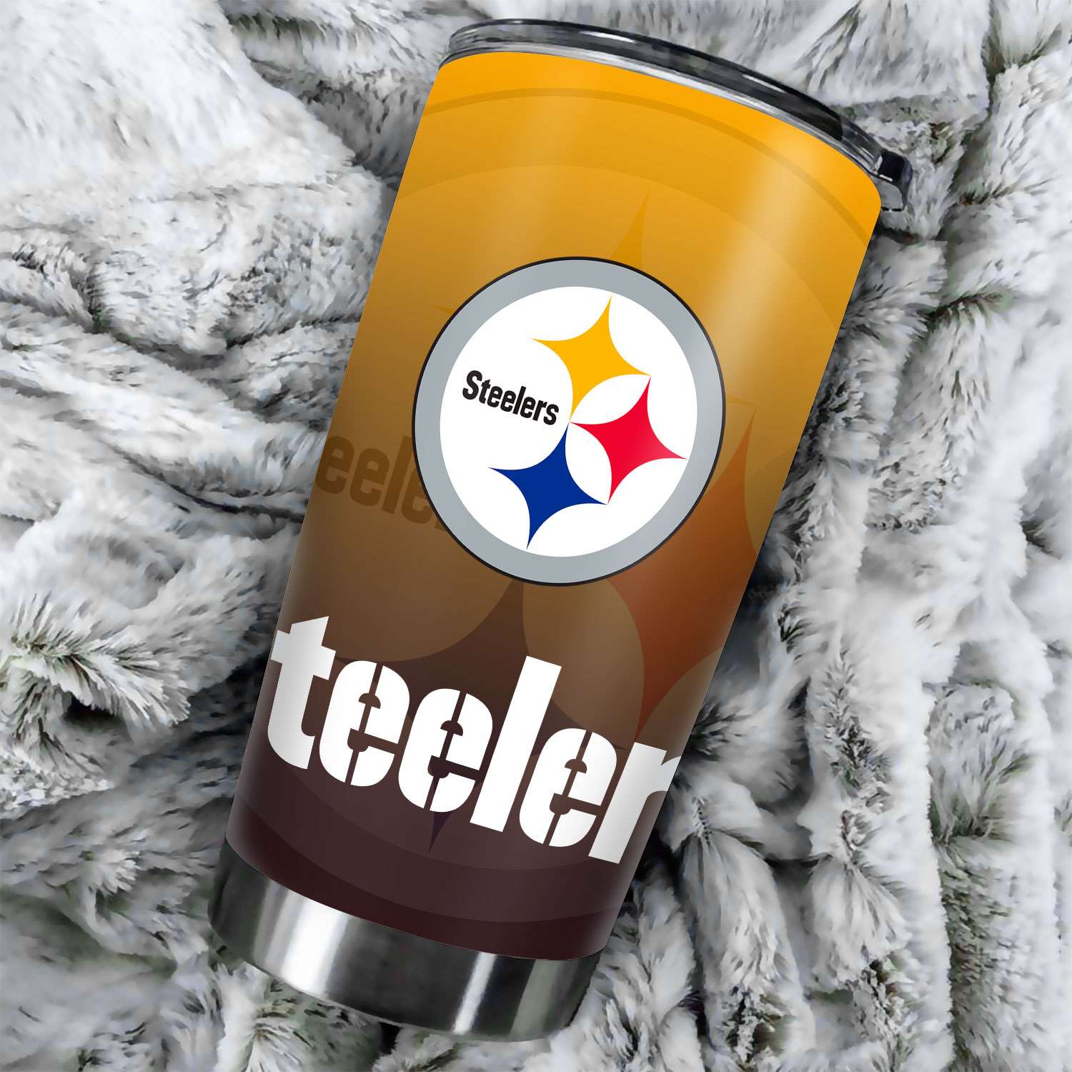 Pittsburgh Steelers Ombre Straight Skinny Glitter Tumbler