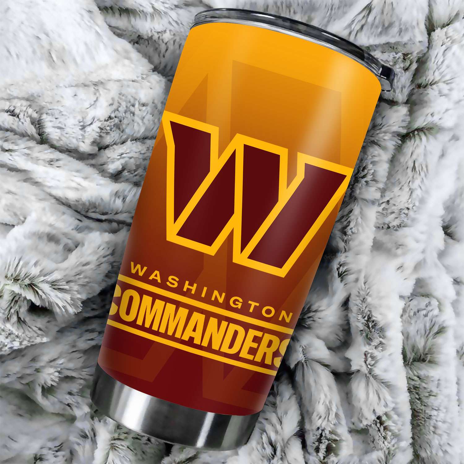 Washington Commanders Ombre Straight Skinny Glitter Tumbler