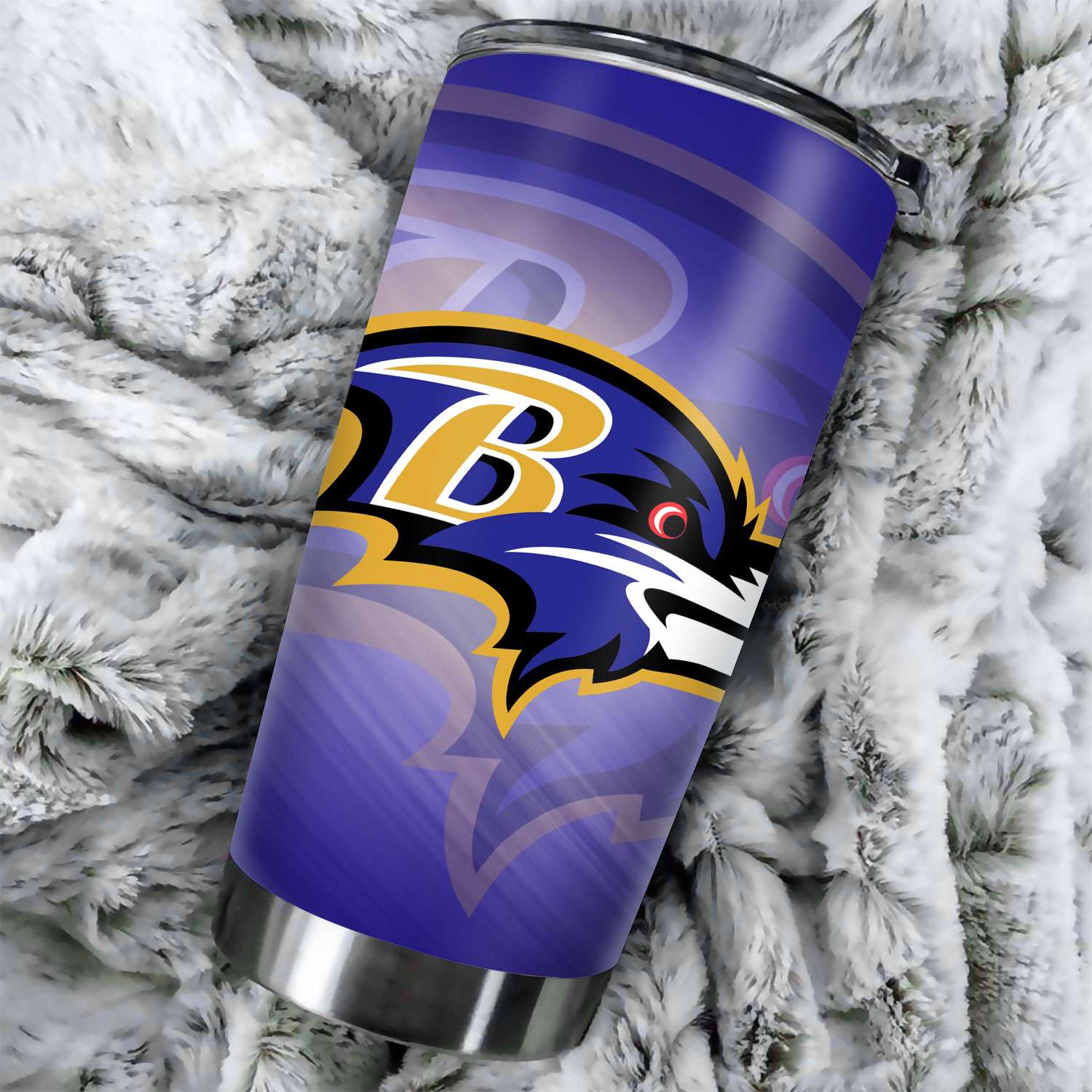 Baltimore Ravens Simple Straight Skinny Glitter Tumbler