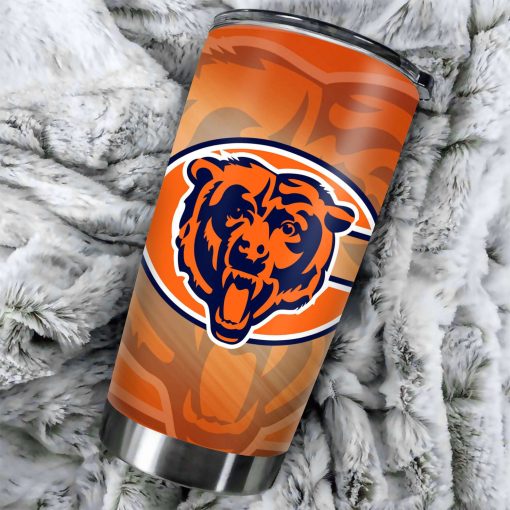 Mockup Tumbler 1 1Side TUMB0306 Chicago Bears Simple Straight Skinny Glitter Tumbler