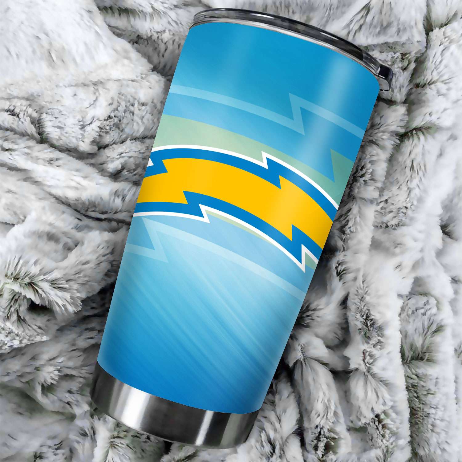 Los Angeles Chargers Simple Straight Skinny Glitter Tumbler