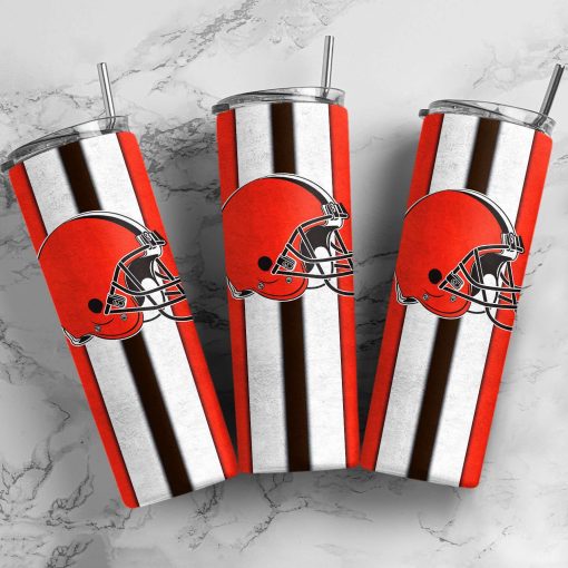 Mockup Tumbler 1 2Side TUMB0108 Cleveland Browns Vintage Straight Skinny Glitter Tumbler