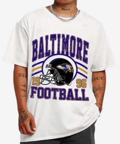 T Shirt MEN 1 DSHLM03 Vintage Sunday Helmet Football Baltimore Ravens T Shirt