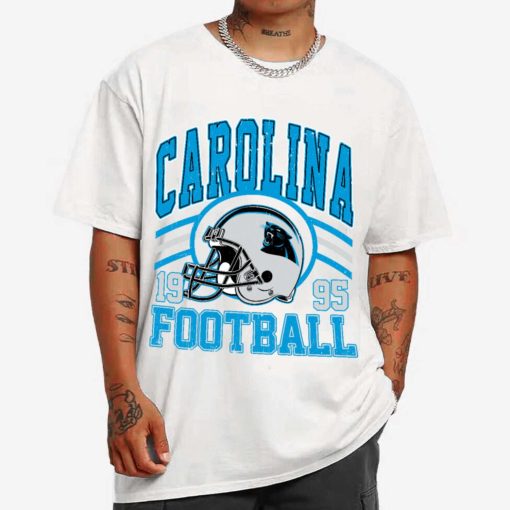 T Shirt MEN 1 DSHLM05 Vintage Sunday Helmet Football Carolina Panthers T Shirt