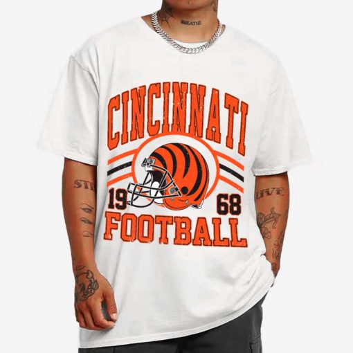 T Shirt MEN 1 DSHLM07 Vintage Sunday Helmet Football Cincinnati Bengals T Shirt
