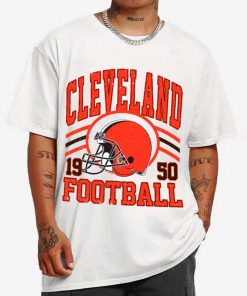 T Shirt MEN 1 DSHLM08 Vintage Sunday Helmet Football Cleveland Browns T Shirt