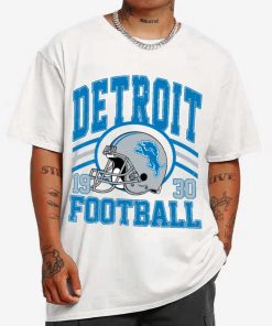 T Shirt MEN 1 DSHLM11 Vintage Sunday Helmet Football Detroit Lions T Shirt