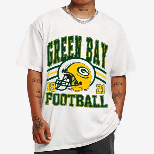 T Shirt MEN 1 DSHLM12 Vintage Sunday Helmet Football Green Bay Packers T Shirt