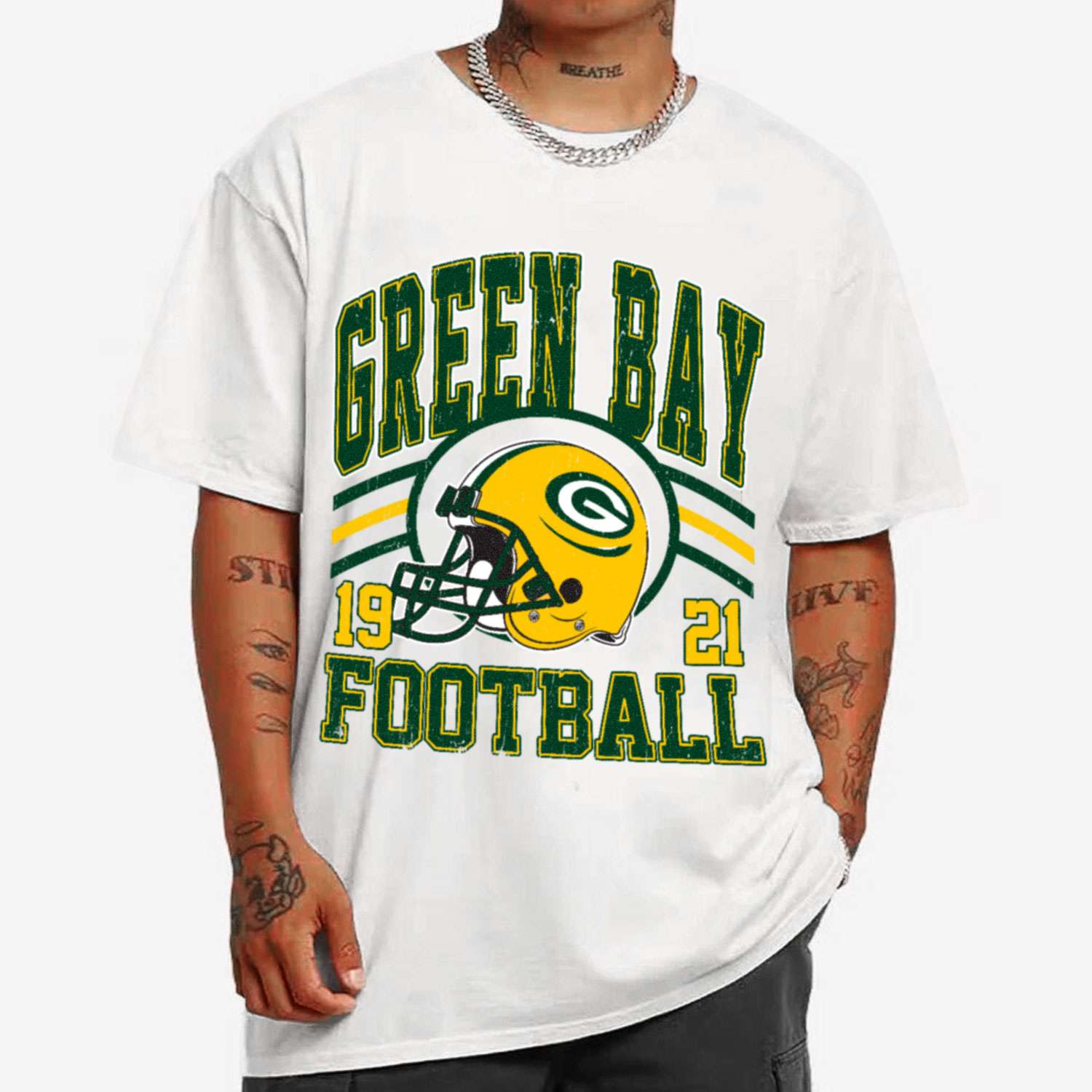 Vintage Sunday Helmet Football Green Bay Packers T-Shirt
