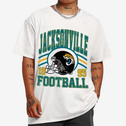 T Shirt MEN 1 DSHLM15 Vintage Sunday Helmet Football Jacksonville Jaguars T Shirt