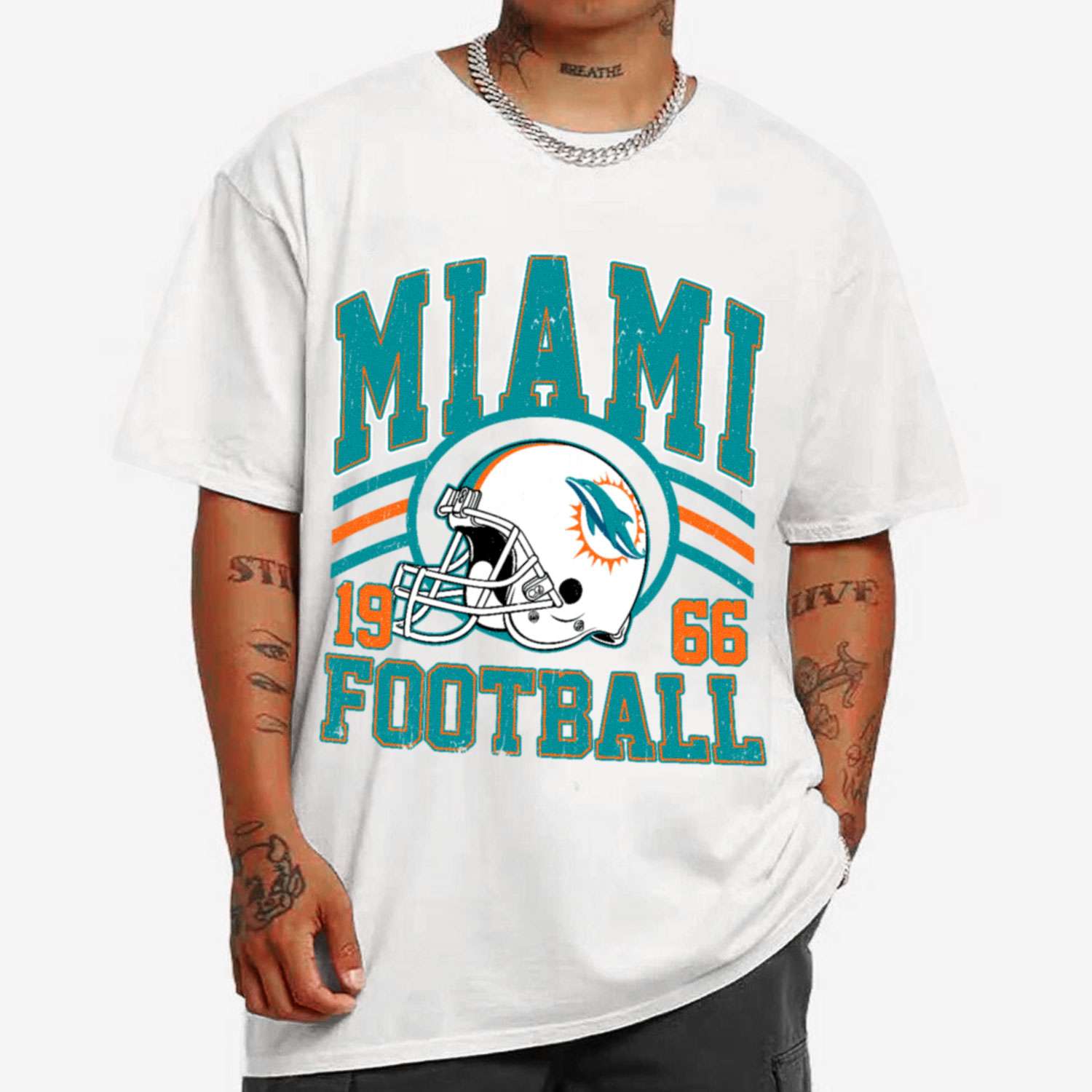 Vintage Sunday Helmet Football Miami Dolphins T-Shirt
