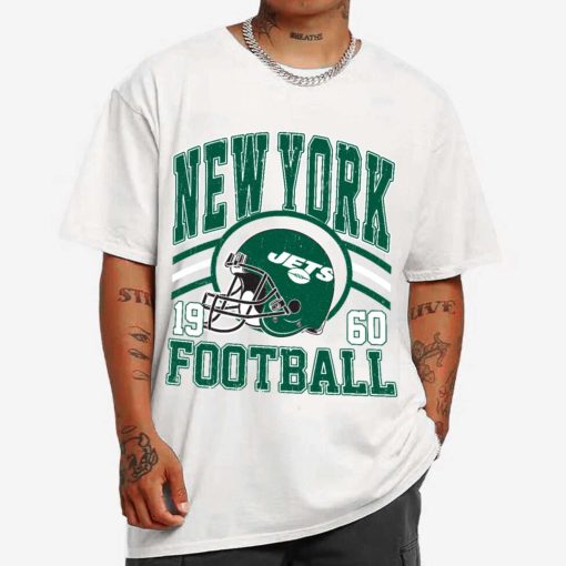 T Shirt MEN 1 DSHLM25 Vintage Sunday Helmet Football New York Jets T Shirt