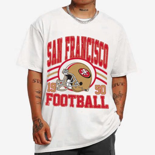 T Shirt MEN 1 DSHLM28 Vintage Sunday Helmet Football San Francisco 49ers T Shirt