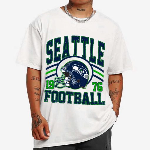 T Shirt MEN 1 DSHLM29 Vintage Sunday Helmet Football Seattle Seahawks T Shirt