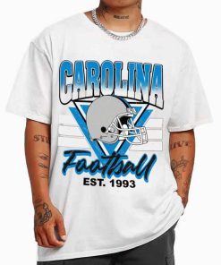 T Shirt MEN White TS0211 Carolina Helmets NFL Sunday Retro Carolina Panthers T Shirt