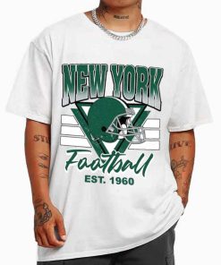T Shirt MEN White TS0212 Jets Helmets NFL Sunday Retro New York Jets T Shirt