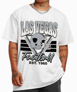 T Shirt MEN White TS0220 Las Vegas Helmets NFL Sunday Retro Las Vegas Raiders T Shirt