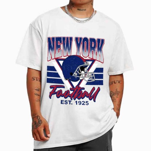 T Shirt MEN White TS0222 Giants Helmets NFL Sunday Retro New York Giants T Shirt