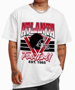 T Shirt MEN White TS0223 Atlanta Helmets NFL Sunday Retro Atlanta Flacons T Shirt