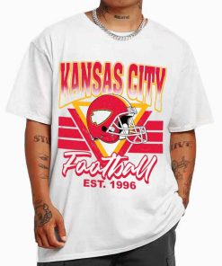 T Shirt MEN White TS0227 Kansas City Helmets NFL Sunday Retro Kansas City Chiefs T Shirt