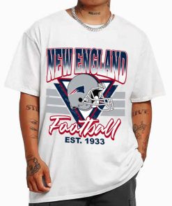 T Shirt MEN White TS0229 New England Helmets NFL Sunday Retro New England Patriots T Shirt