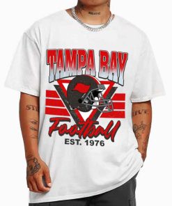 T Shirt MEN White TS0230 Tampa Bay Helmets NFL Sunday Retro Tampa Bay Buccaneers T Shirt