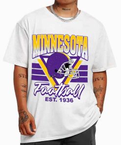 T Shirt MEN White TS0231 Minnesota Helmets NFL Sunday Retro Minnesota Vikings T Shirt