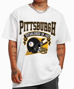 T Shirt MEN White TS0302 Pittsburgh Established In 1993 Vintage Football Team Pittsburgh Steelers T Shirt