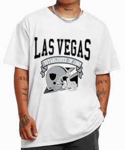 T Shirt MEN White TS0308 Las Vegas Established In 1960 Vintage Football Team Las Vegas Raiders T Shirt
