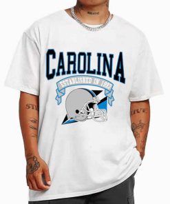 T Shirt MEN White TS0309 Carolina Established In 1993 Vintage Football Team Carolina Panthers T Shirt
