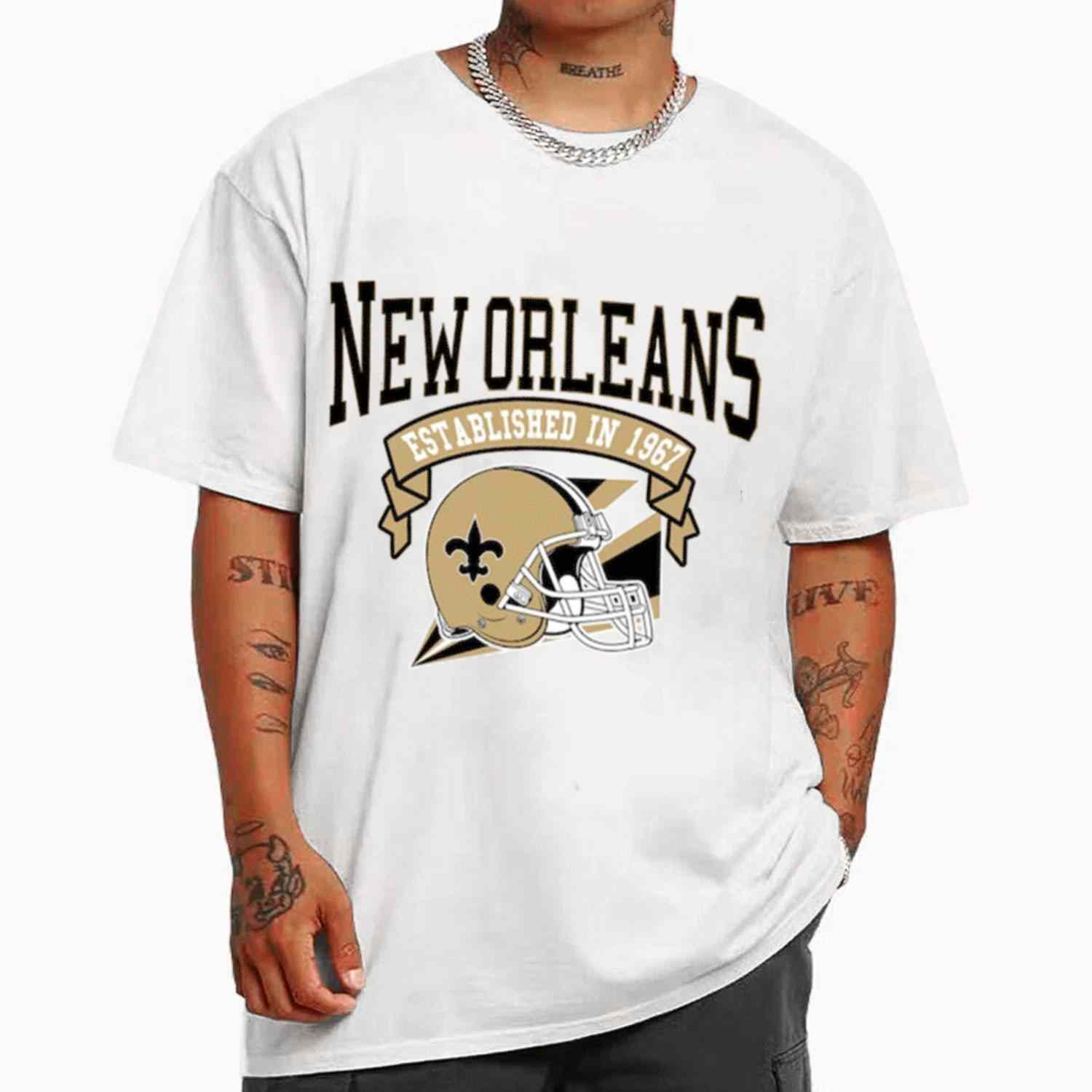 Vintage Football Team New Orleans Saints Established In 1967 T-Shirt -  Cruel Ball