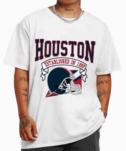 T Shirt MEN White TS0312 Houston Established In 1999 Vintage Football Team Houston Texans T Shirt