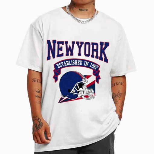 T Shirt MEN White TS0315 New York Established In 1967 Vintage Football Team New York Giants T Shirt