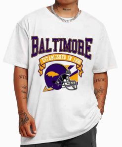 T Shirt MEN White TS0318 Baltimore Established In 1996 Vintage Football Team Baltimore Ravens T Shirt