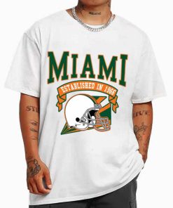 T Shirt MEN White TS0320 Miami Established In 1966 Vintage Football Team Miami Dolphins T Shirt