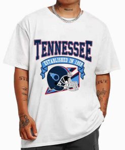 T Shirt MEN White TS0321 Tennessee Established In 1959 Vintage Football Team Tennessee Titans T Shirt