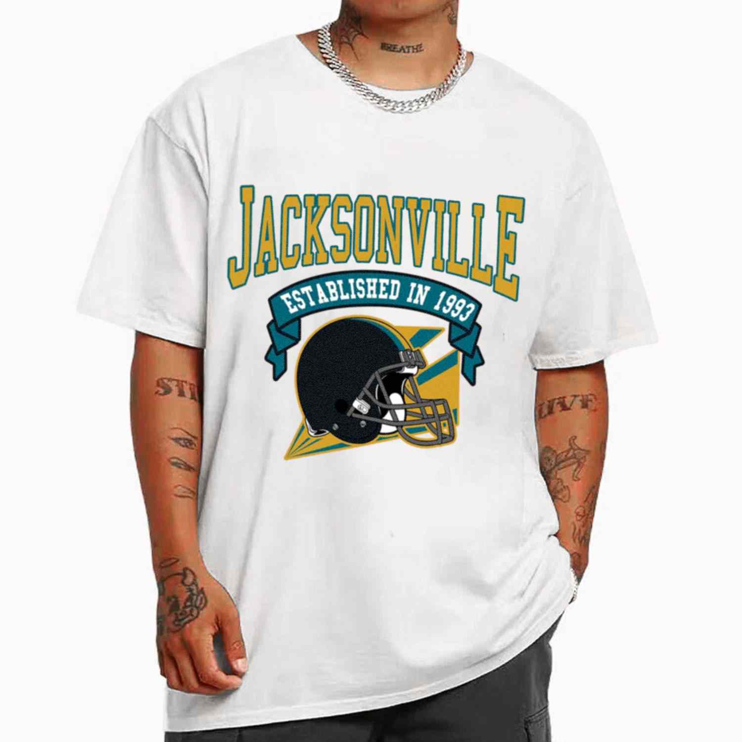 Vintage Football Team Jacksonville Jaguars Established In 1993 T-Shirt