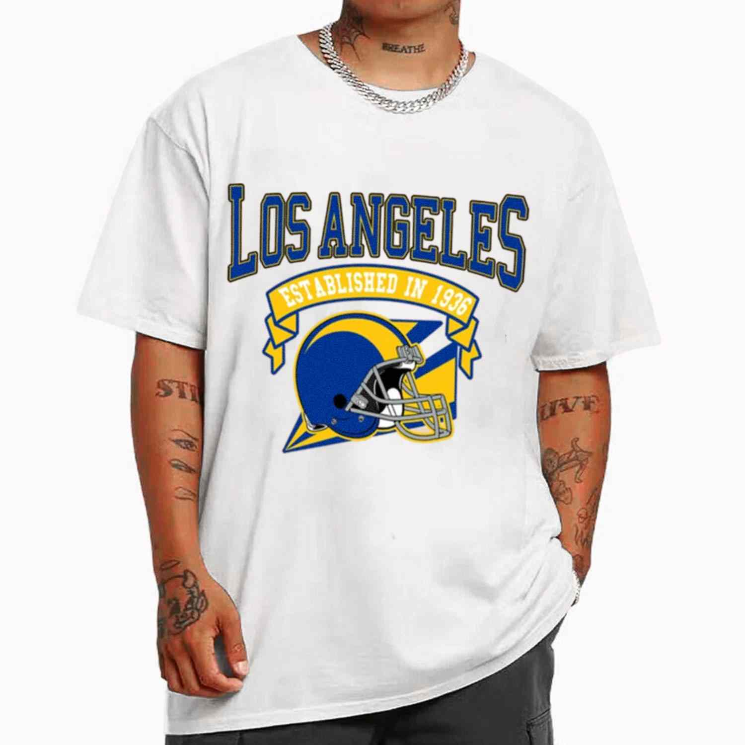 Vintage Football Team Los Angeles Rams Established In 1936 T-Shirt