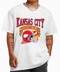 T Shirt MEN White TS0329 Kansas City Established In 1960 Vintage Football Team Kansas City Chiefs T Shirt
