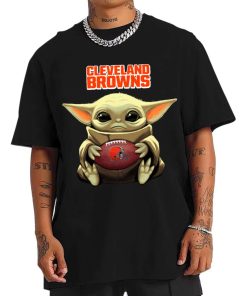 T Shirt Men DSBB08 Baby Yoda Hold Duke Ball Cleveland Browns T Shirt