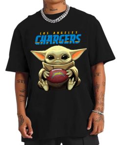 T Shirt Men DSBB18 Baby Yoda Hold Duke Ball Los Angeles Chargers T Shirt