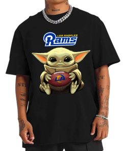 T Shirt Men DSBB19 Baby Yoda Hold Duke Ball Los Angeles Rams T Shirt