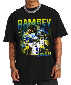 T Shirt Men TSBN104 Jalen Ramsey Vintage Bootleg Style Los Angeles Rams T Shirt