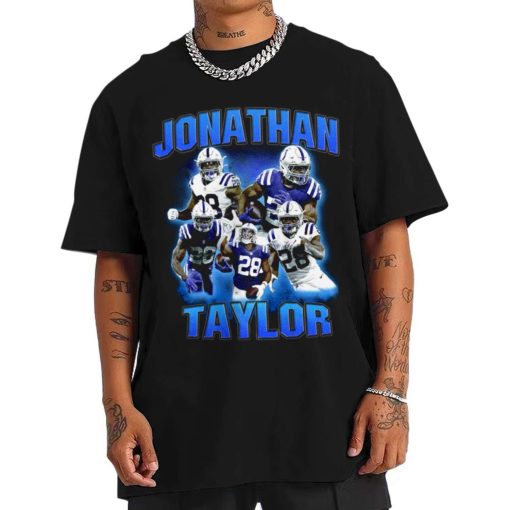 T Shirt Men TSBN106 Jonathan Taylor Vintage Bootleg Style Indianapolis Colts T Shirt
