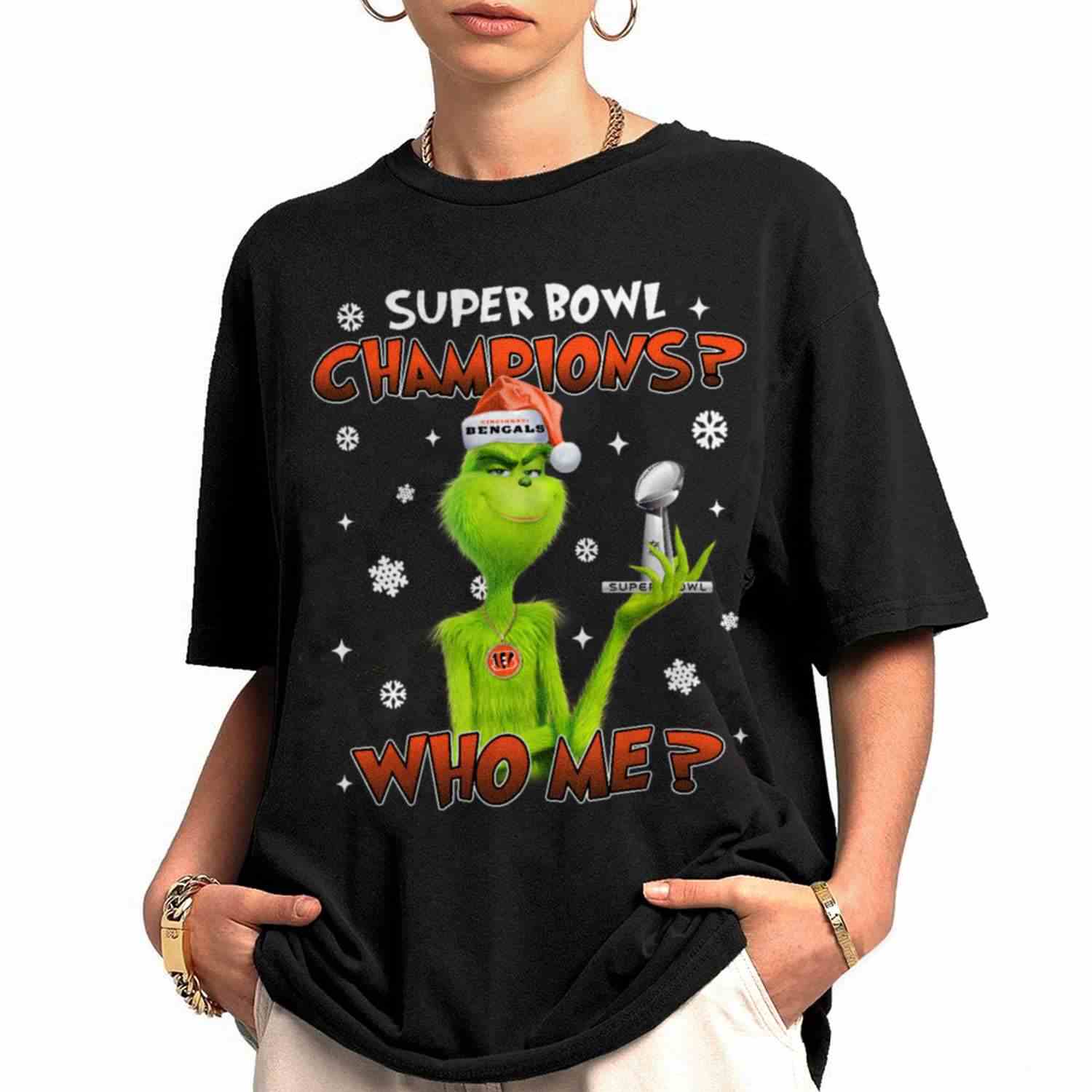 Grinch Who Me Super Bowl Champions Cincinnati Bengals T-Shirt