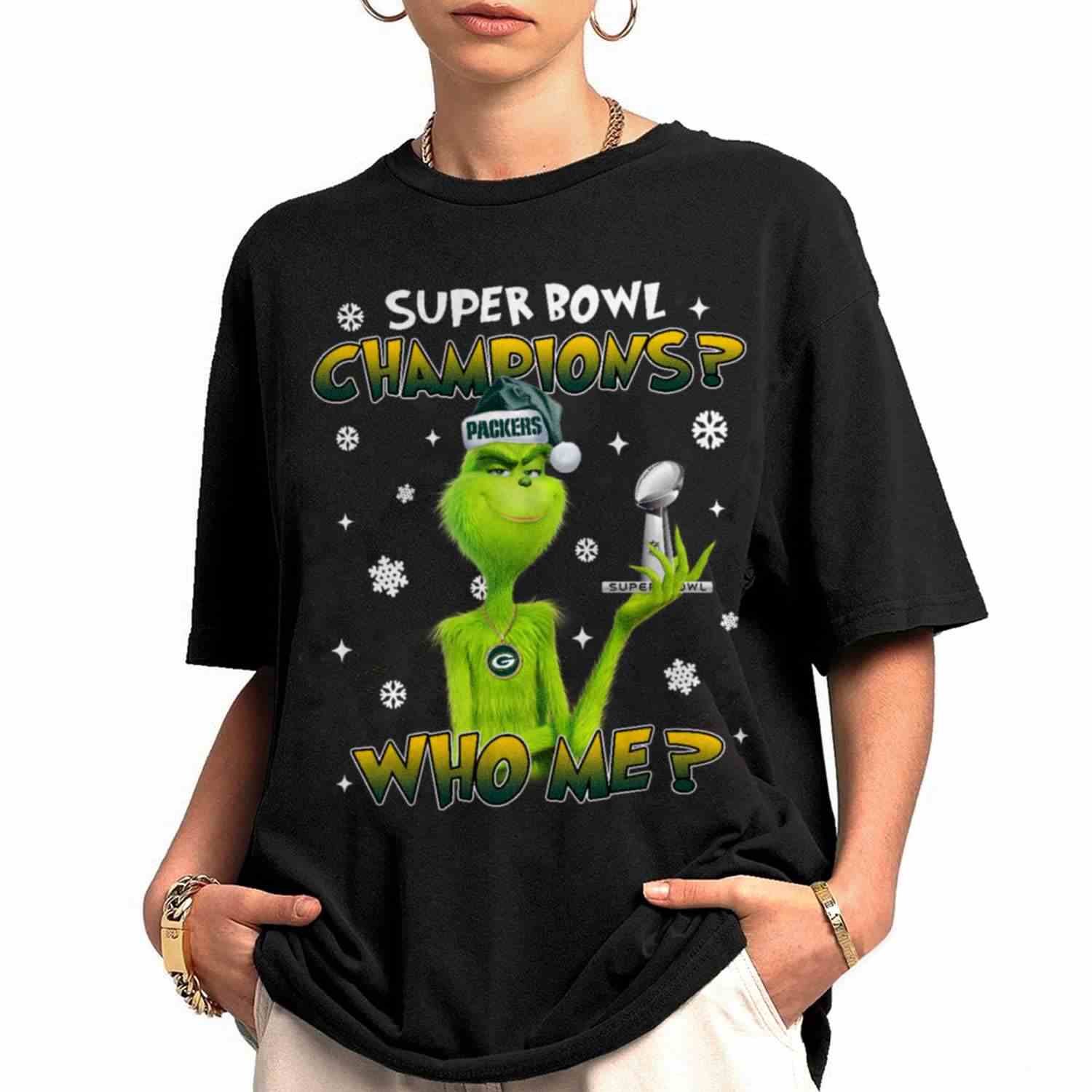 Grinch Who Me Super Bowl Champions Green Bay Packers T-Shirt